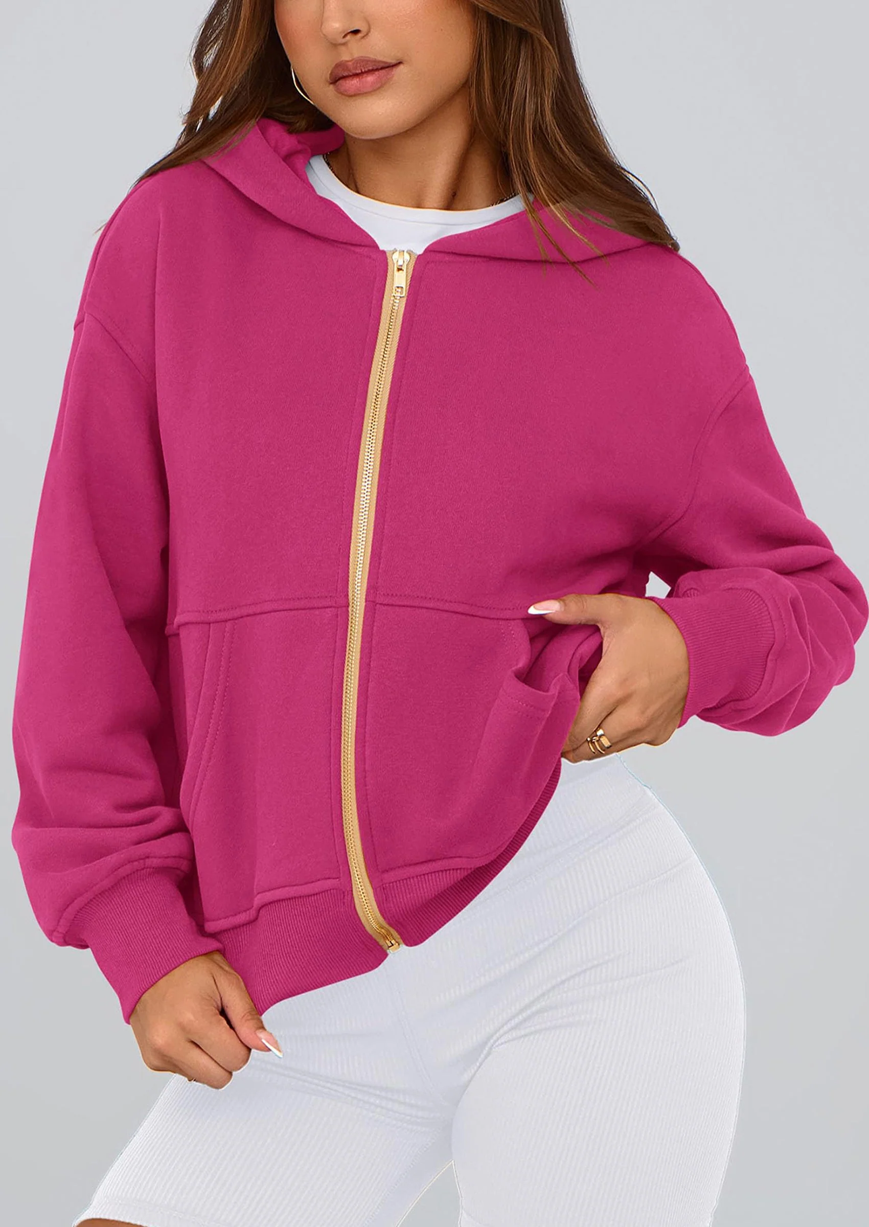 PRETTYGARDEN Hoodies For Women Sweatshirt Zip Up Hoodie Fall Fashion Trendy Long Sleeve Jackets Winter Clothing Outfits - Image 82