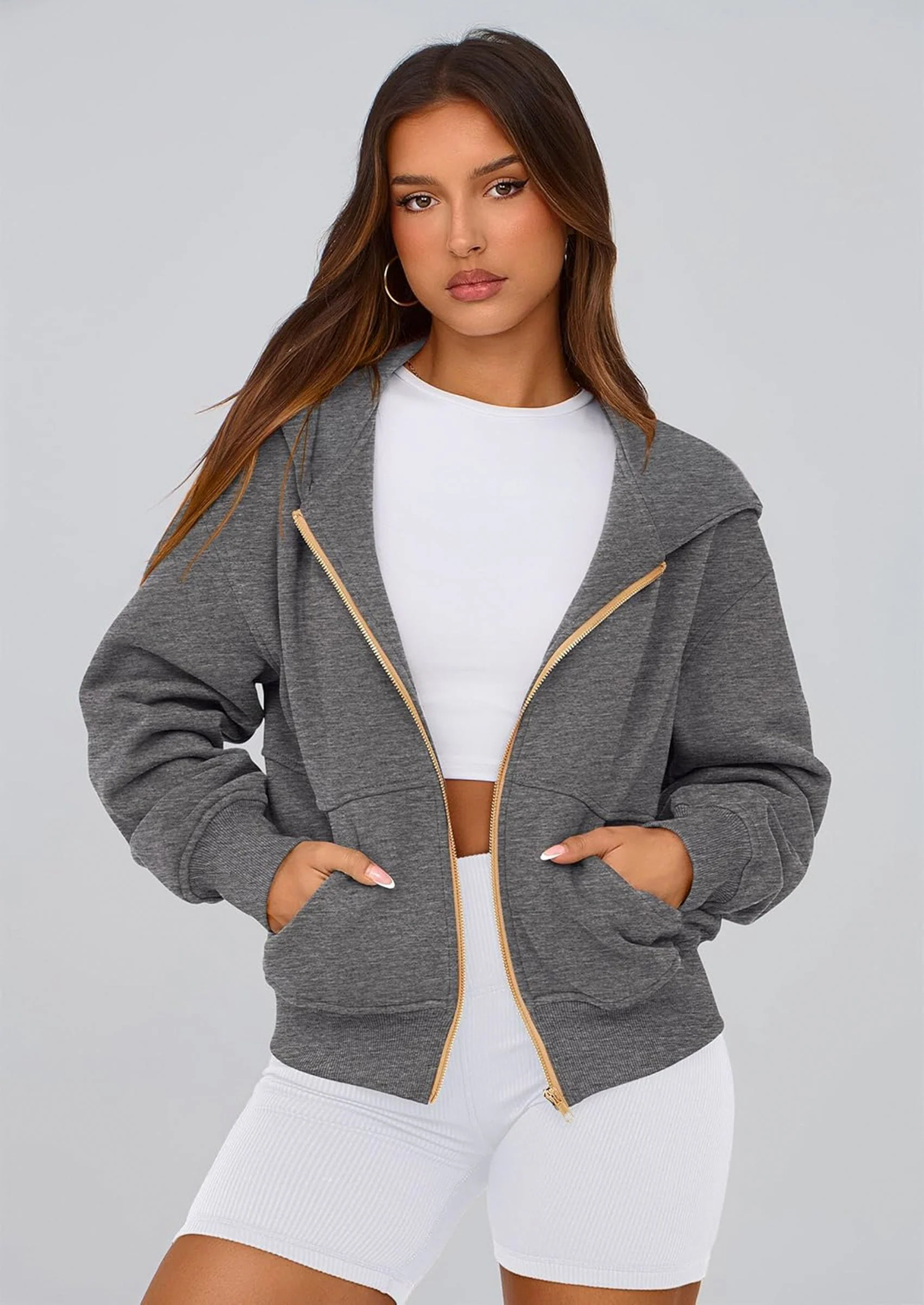 PRETTYGARDEN Hoodies For Women Sweatshirt Zip Up Hoodie Fall Fashion Trendy Long Sleeve Jackets Winter Clothing Outfits - Image 91