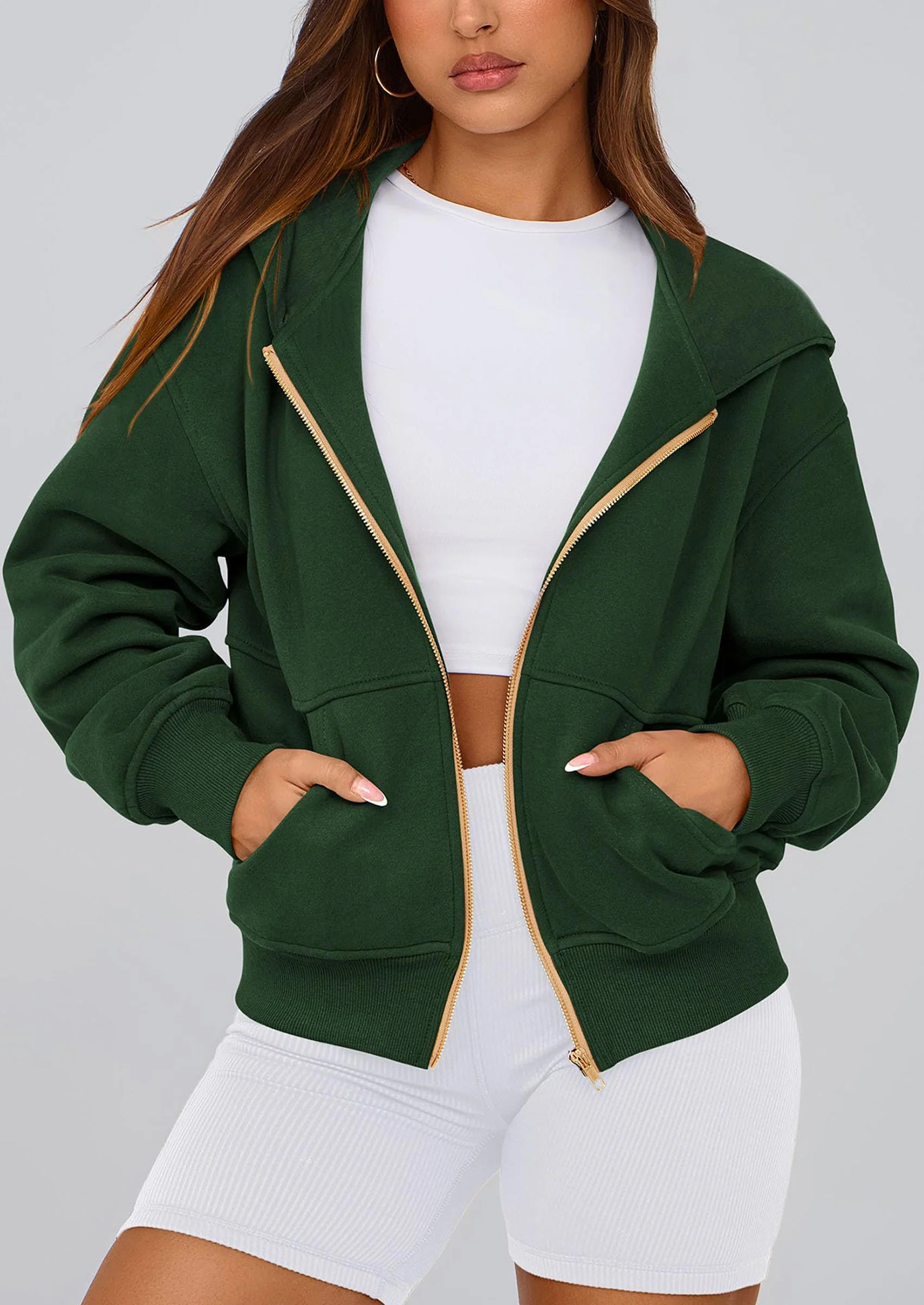 PRETTYGARDEN Hoodies For Women Sweatshirt Zip Up Hoodie Fall Fashion Trendy Long Sleeve Jackets Winter Clothing Outfits - Image 92