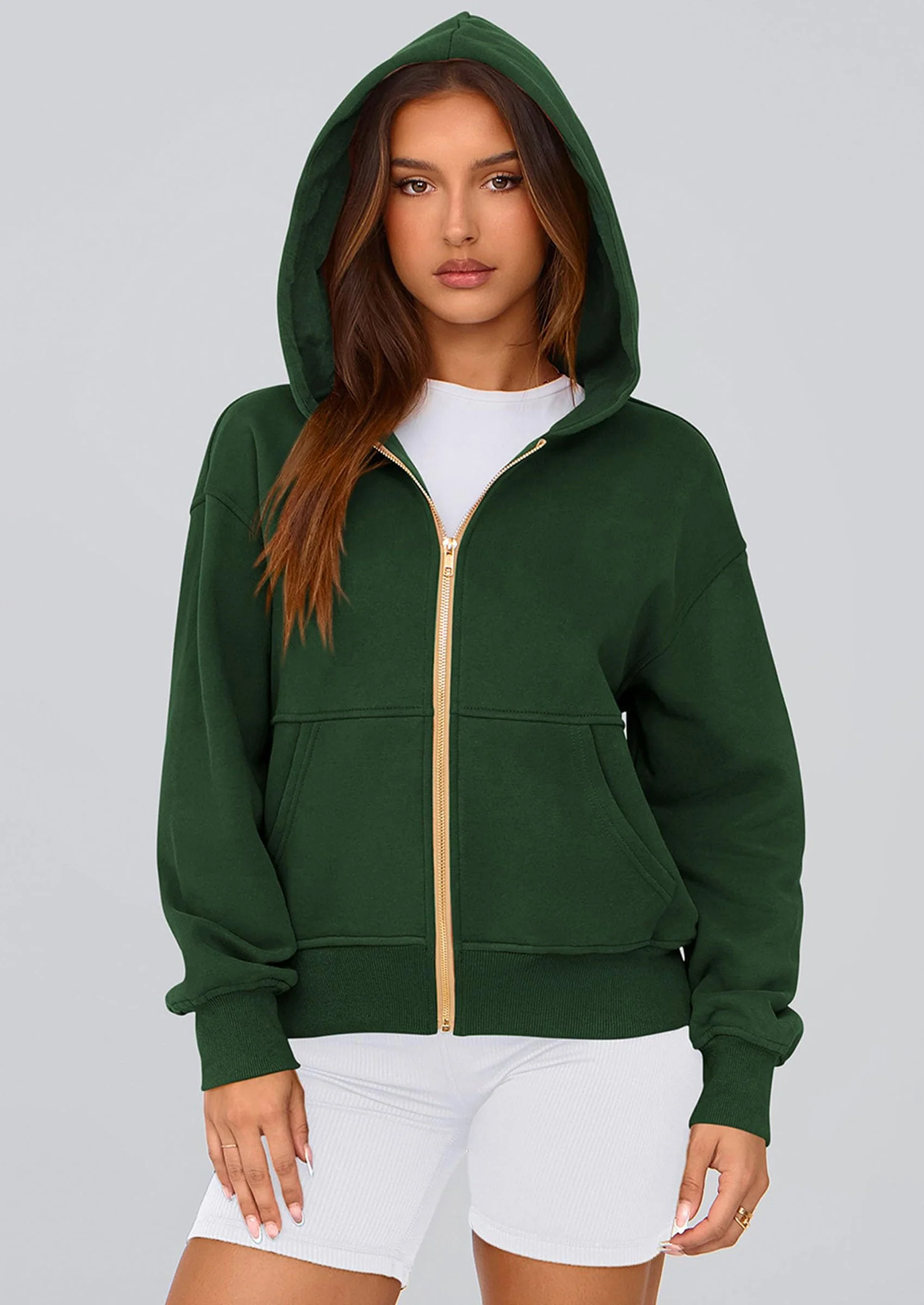 PRETTYGARDEN Hoodies For Women Sweatshirt Zip Up Hoodie Fall Fashion Trendy Long Sleeve Jackets Winter Clothing Outfits - Image 94