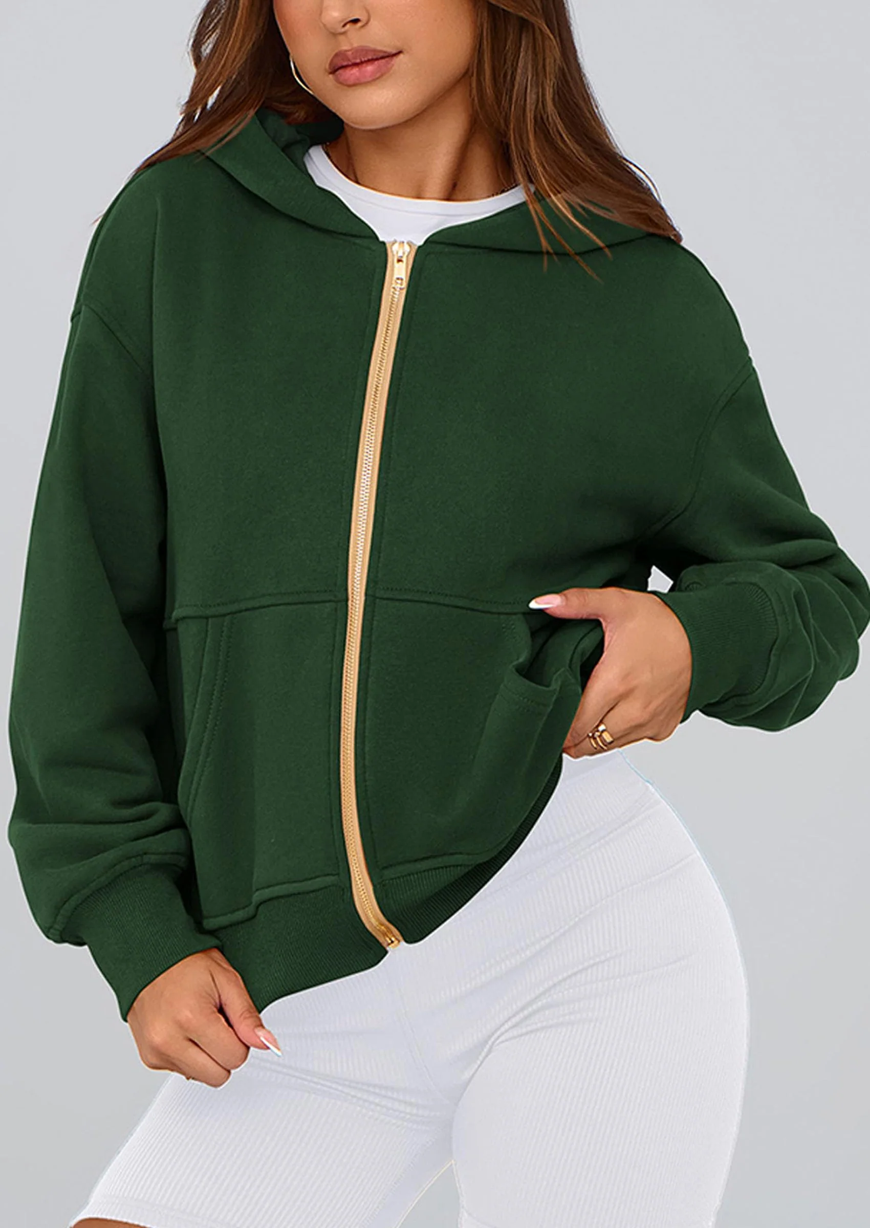 PRETTYGARDEN Hoodies For Women Sweatshirt Zip Up Hoodie Fall Fashion Trendy Long Sleeve Jackets Winter Clothing Outfits - Image 95