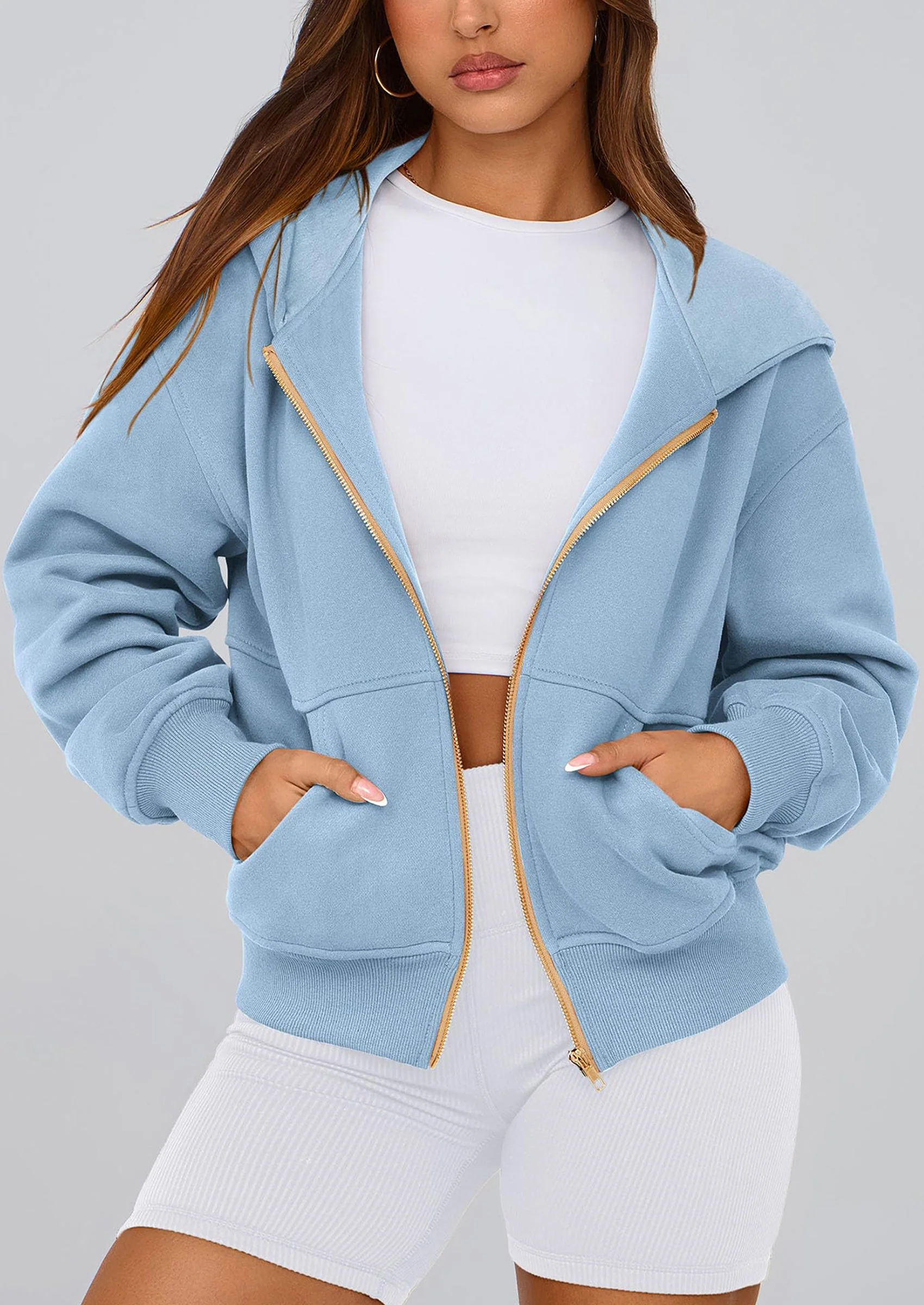 PRETTYGARDEN Hoodies For Women Sweatshirt Zip Up Hoodie Fall Fashion Trendy Long Sleeve Jackets Winter Clothing Outfits - Image 99