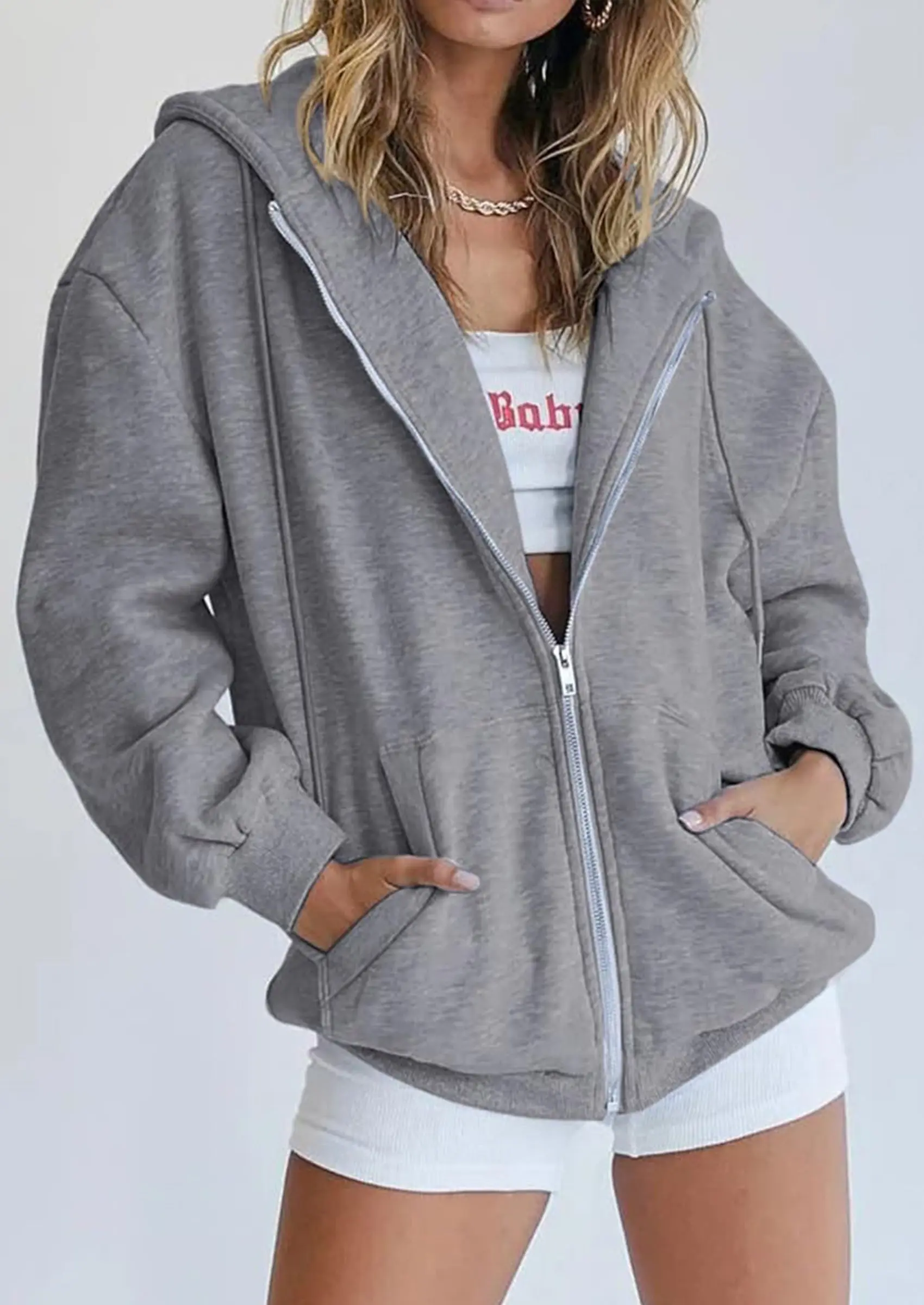 PRETTYGARDEN Women's Zip Up Y2K Hoodies Casual Long Sleeve Sweatshirts Fall Spring Track Jackets with Pockets - Image 13