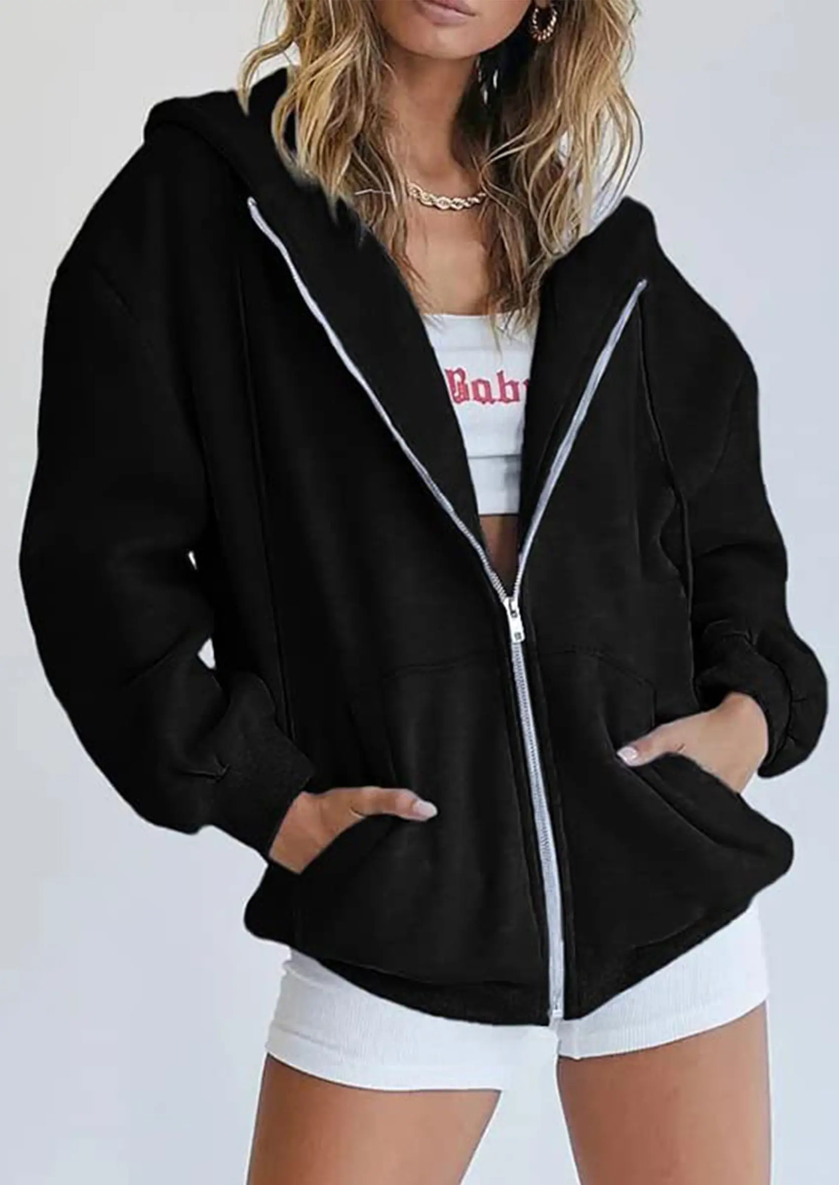 PRETTYGARDEN Women's Zip Up Y2K Hoodies Casual Long Sleeve Sweatshirts Fall Spring Track Jackets with Pockets - Image 35