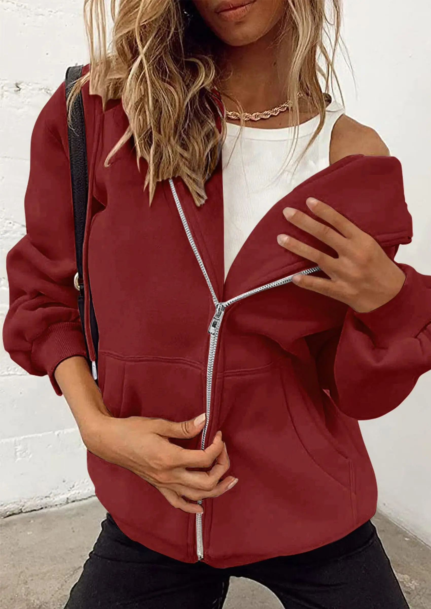 PRETTYGARDEN Women's Zip Up Y2K Hoodies Casual Long Sleeve Sweatshirts Fall Spring Track Jackets with Pockets - Image 5