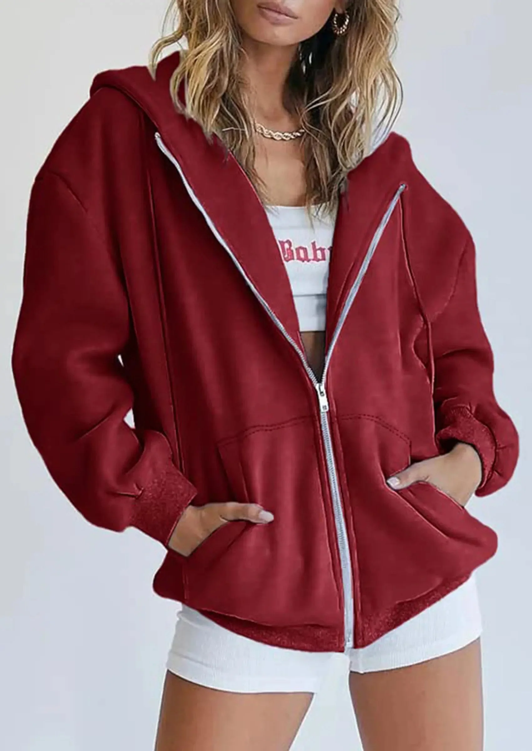 PRETTYGARDEN Women's Zip Up Y2K Hoodies Casual Long Sleeve Sweatshirts Fall Spring Track Jackets with Pockets - Image 94